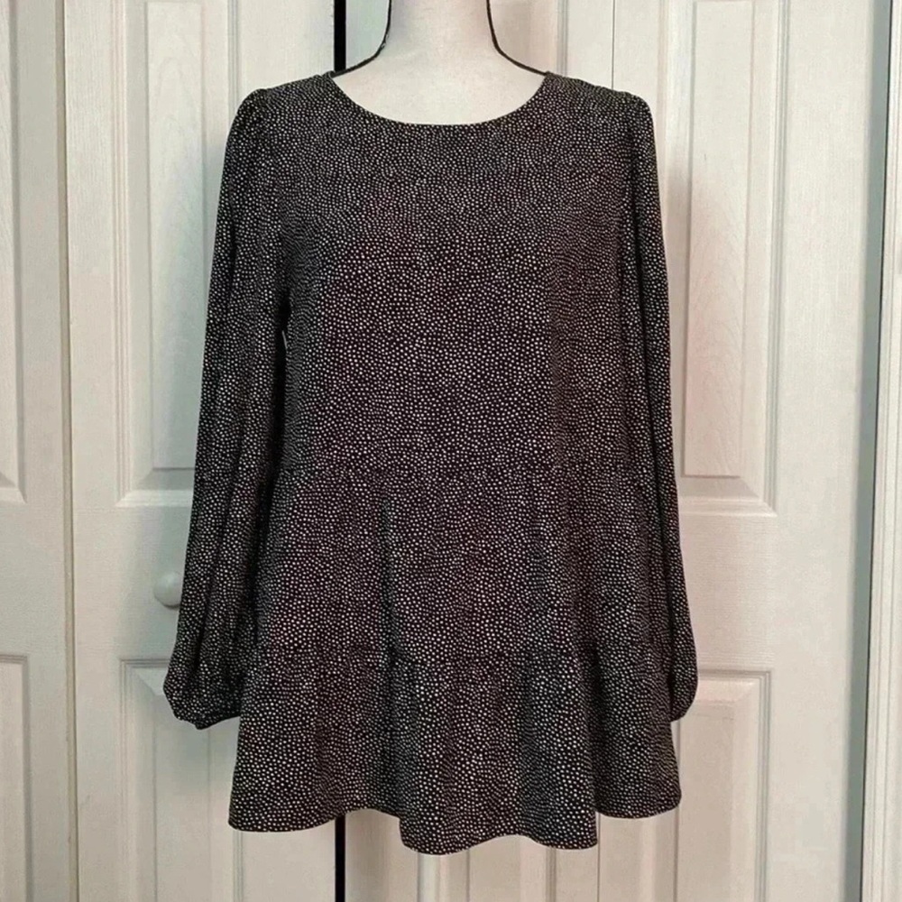 Primark black & white tunic top blouse shirt Size 8